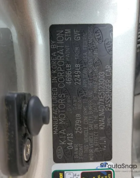 2014 Kia Cadenza Premium from USA, damaged, VIN KNALN4D7XE5123003